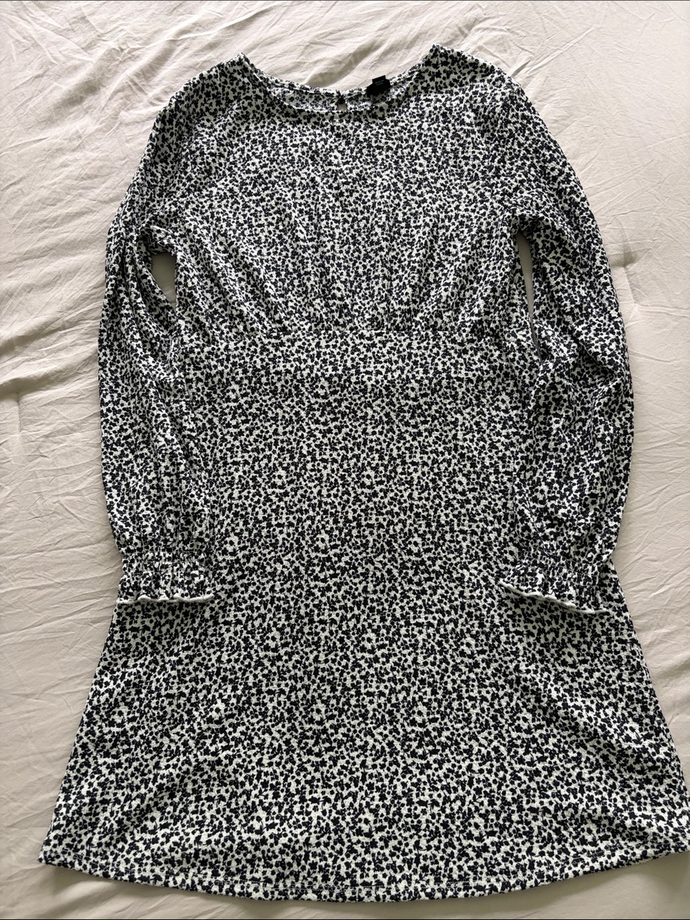 art class Black & White Floral-Print Long Sleeve Kids Dress